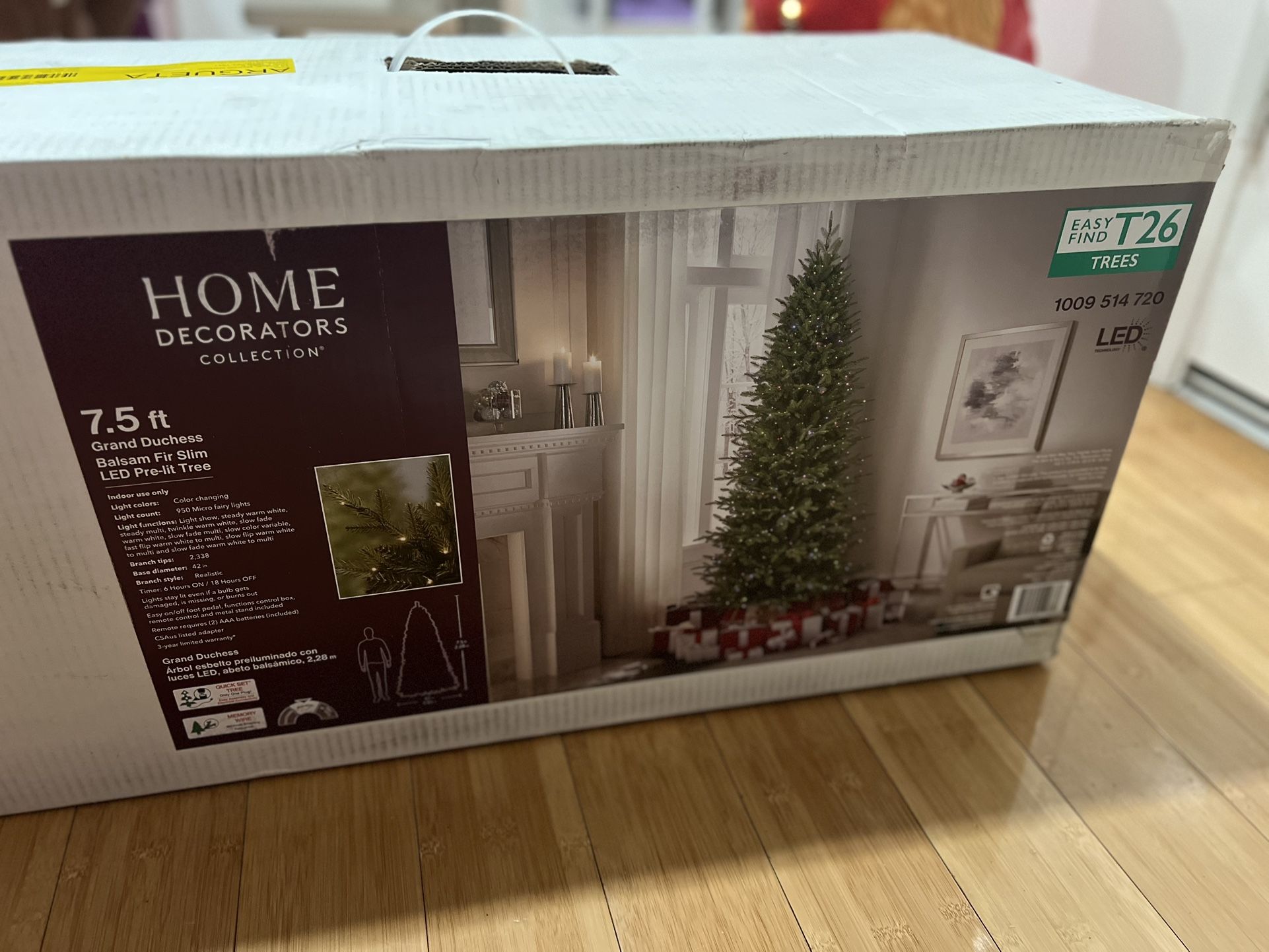 Home Decorators Collection 7.5 Ft Grand Duchess Balsam Slim LED Pre-Lit Artificial Christmas Tree Home Depot Viral Tik Tok Christmas Tree