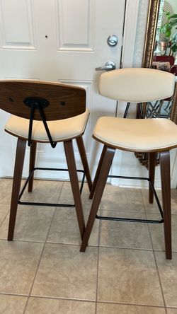 Matching leather high chairs