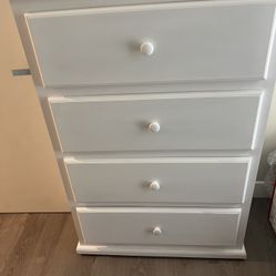 Chest of  drawers, 4  drawers dresser white wood