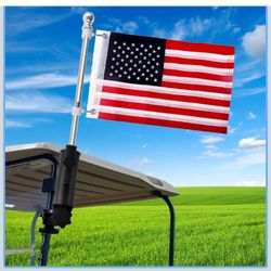Golf Cart Flag Holder/ Flag Pole Mount Kit Universal for 0.7"-1.4" Round/Oval Square Rails