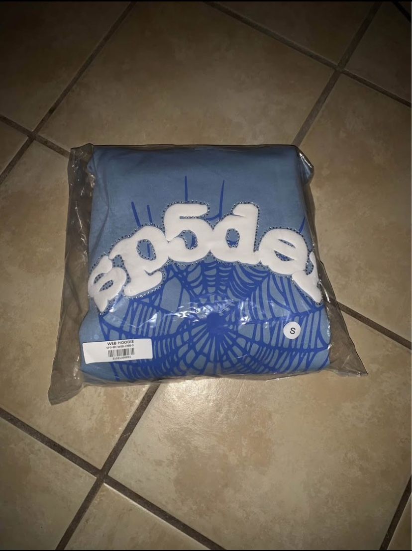 Sp5der Hoodie Sky Blue