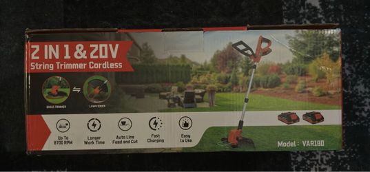 2-in-1 Cordless String Trimmer & Edger- Lightweight Lawn Tool