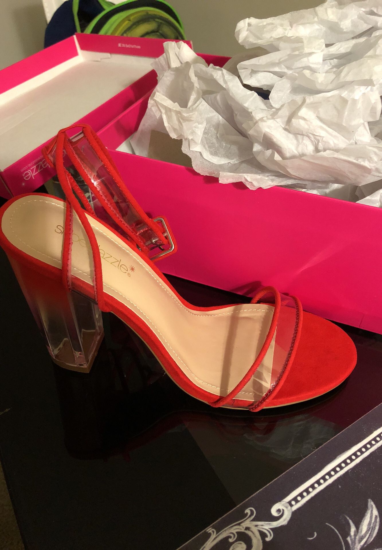 Orange shoe dazzle heels