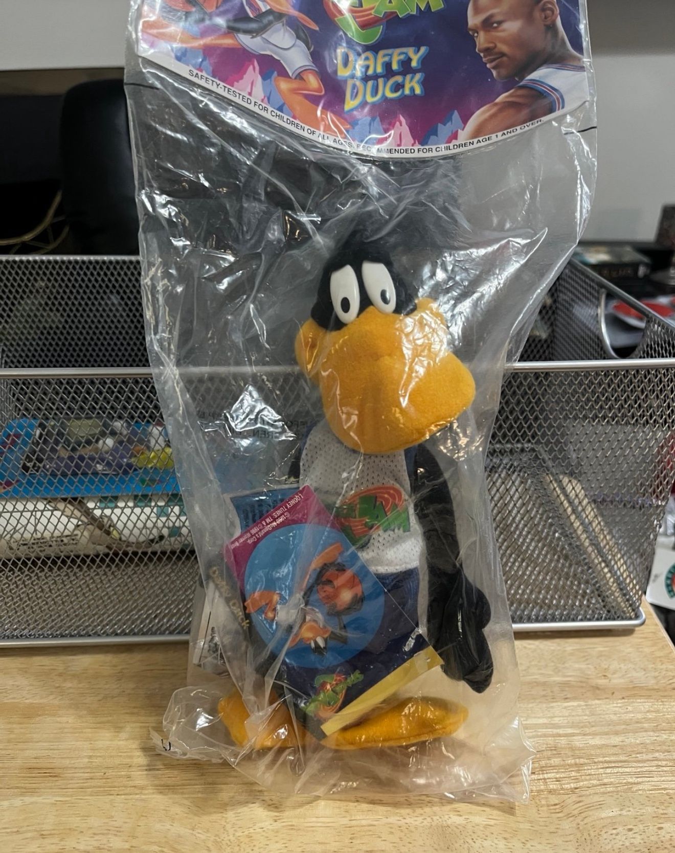 Vintage Space Jam Daffy Duck Plush Warner Bros McDonald's 10" 1996