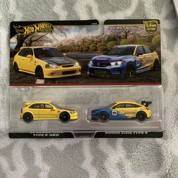 2025 Hot Wheels Car Culture Honda 2 Pack  ‘99 Honda Civic EK9 and ‘Honda Civic Type R. New