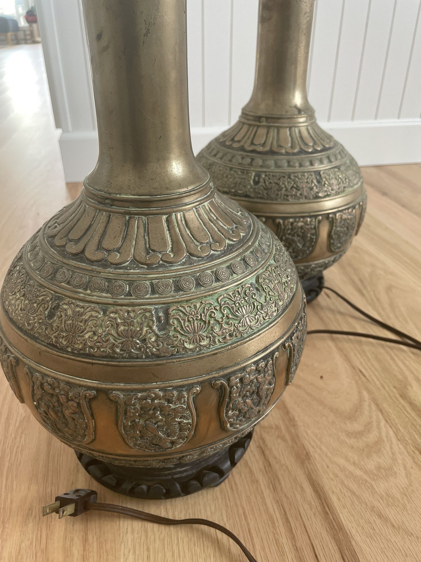 Antique Brass Lamps, Heavy. Great Condition.