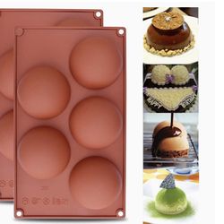  Semi Sphere 5 Holes Silicone Round Mold - 4 Pcs.