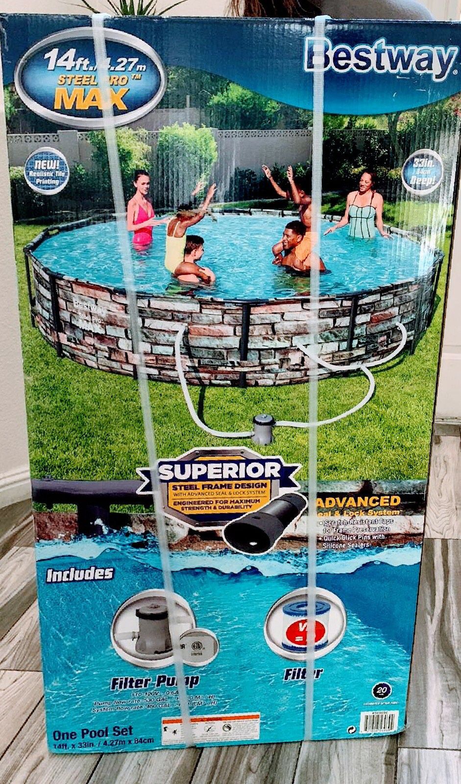 Matal frame 14 family swimming pool new in box