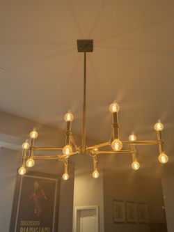 Gold Chandelier With Edison Bulbs