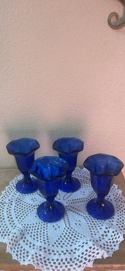 Vintage Sandra cups’ In Cobalt Blue Set Of 4