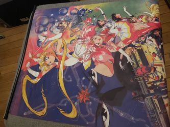 Vintage Sailor Moon Scroll Fabric