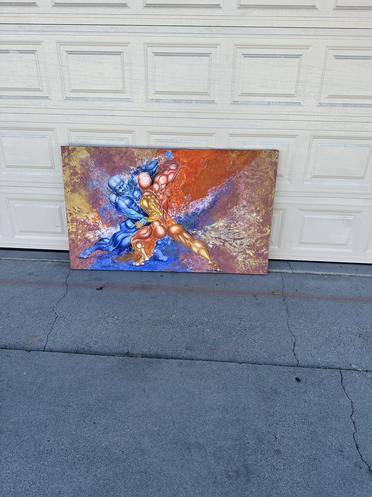 Vintage Very Large, Painting By P LECH