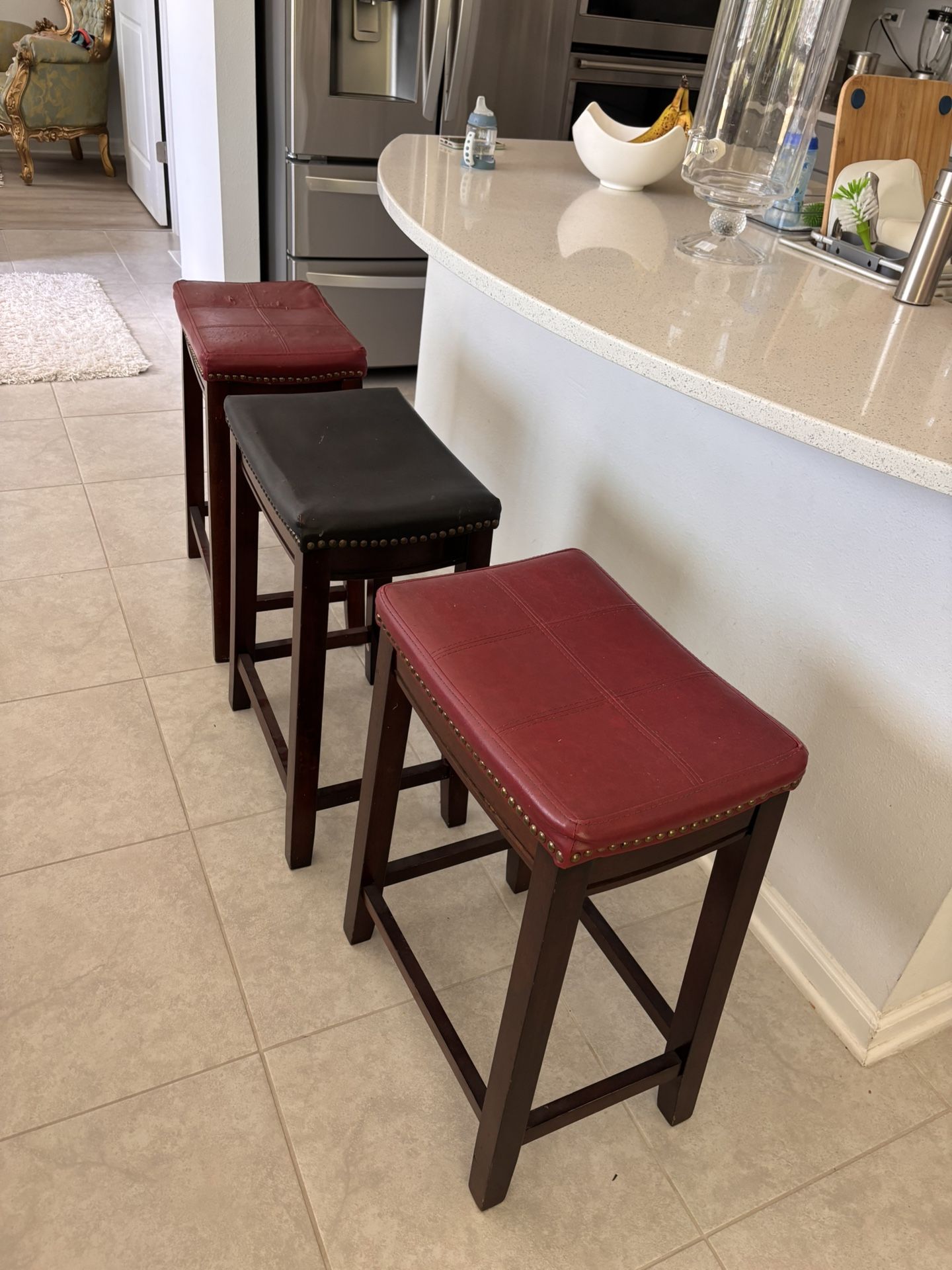 Three Bar Stools 12x17x26