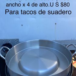 Comal de bola de acero inoxidable para Suadero, Extra Grande