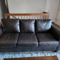 MOVING SALE! Soft Brown Leather Sofa
