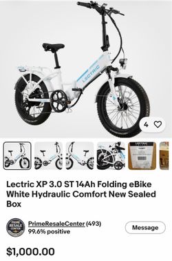 Lectric XP 3.0 ST 14Ah Folding eBike White Hydraulic Cll