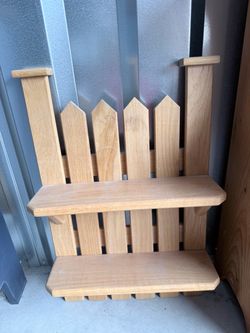 Wooden Picket Fence Wall Shelf