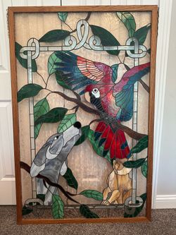 Stained glass hanging window