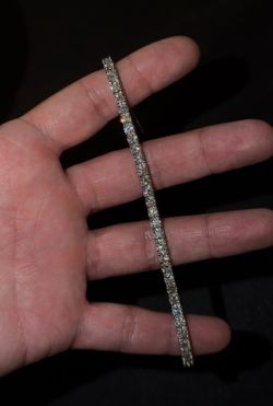 14k genuine Lab diamond tennis bracelet 9ct VS1 E color