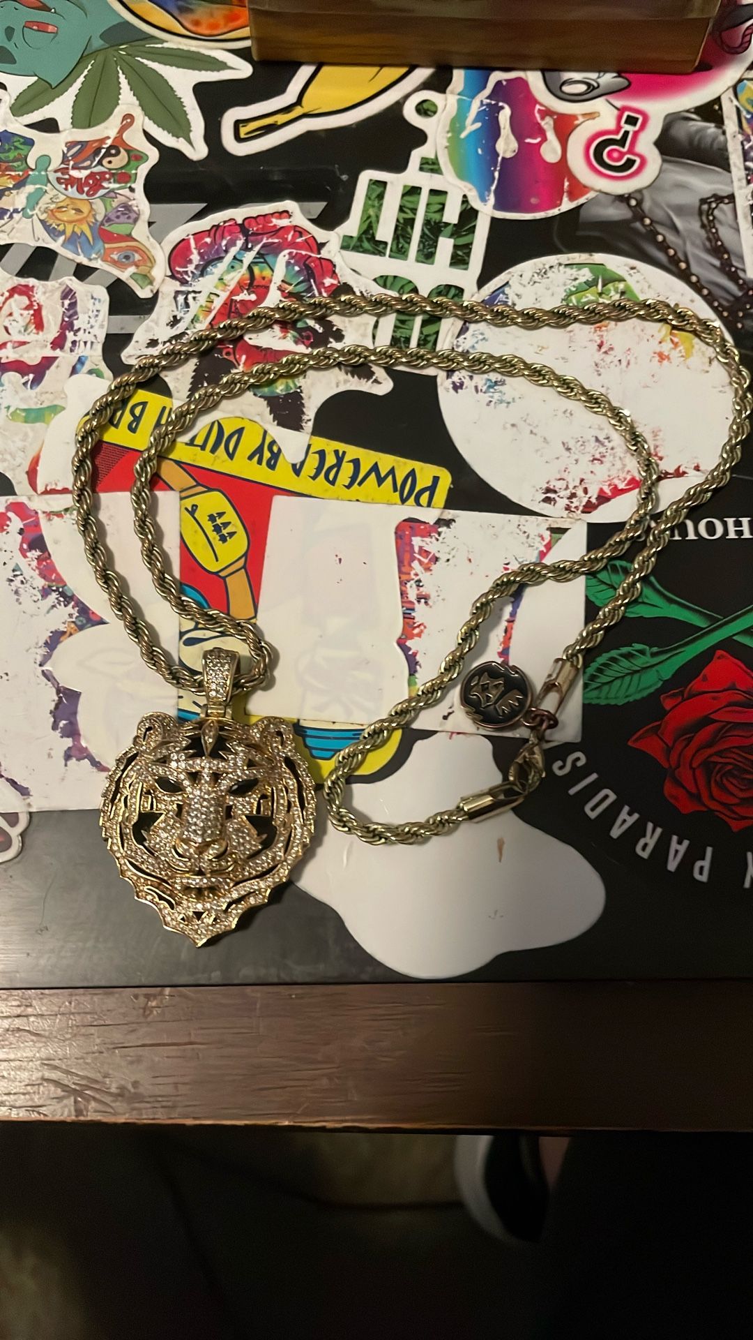 Gold Chain With Lion Face