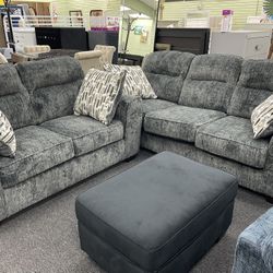 Grey Color Sofa Loveseat 