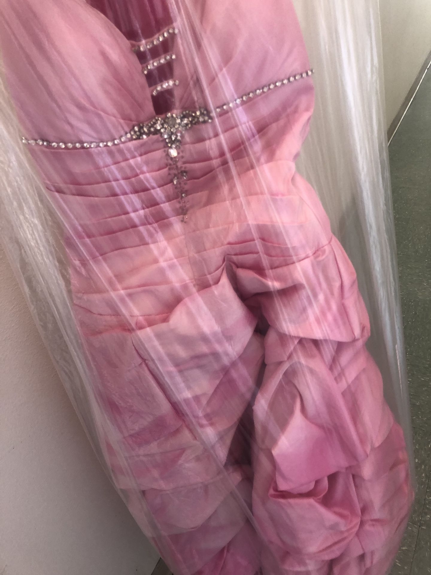 Pink Ruffled Long Dress