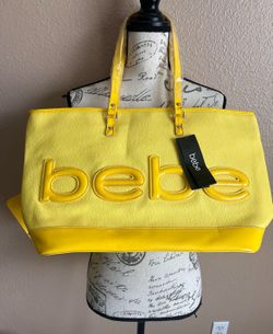 Bebe Madison  Buttercup Yellow Y2K  New With Tag Large Tote Bag With Flaws