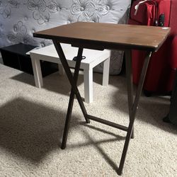 Classic Wood Folding Tray Table - Brown - Space Saving