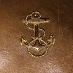 Beautiful, 10 karat, gold plate, anchor, brooch
