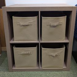 Cube Storage with Fabric Bins