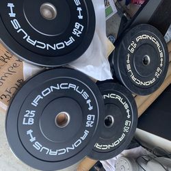 Brand New Very Nice 25 Lb Iron Crush Bumper Plates. Pair of 25 lb =$80