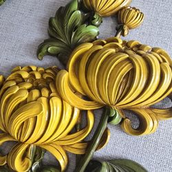 Syroco MCM Vintage Wall Flower Plaques 