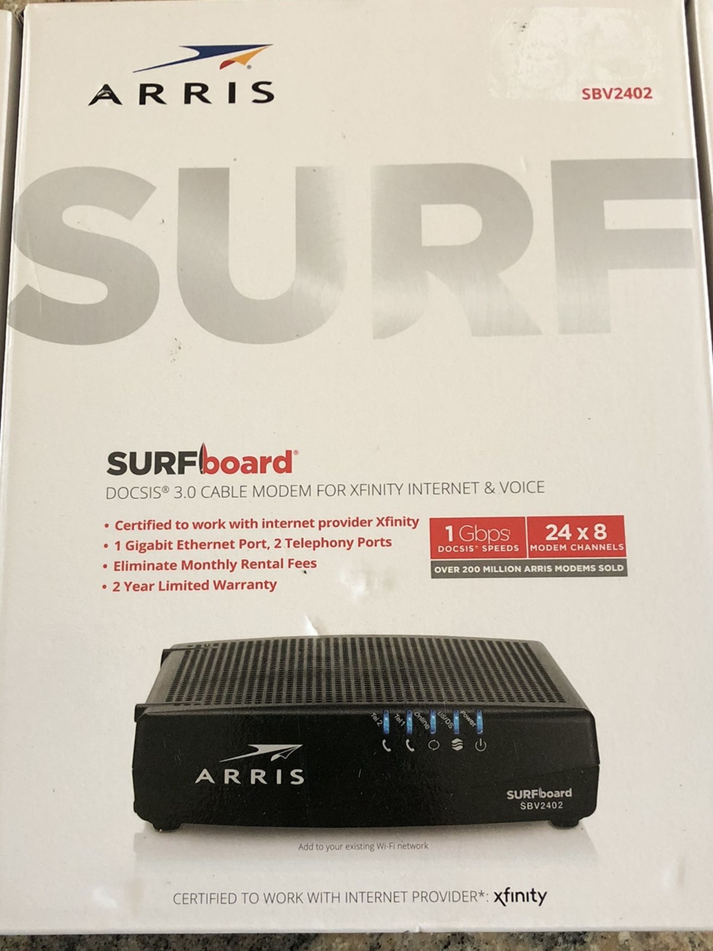 Arris Surfboard Docsis Internet Cable Modem for Xfinity SBV2402