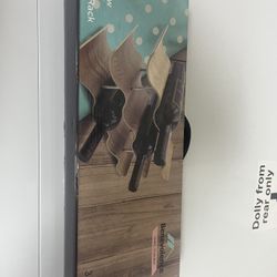 This is a Benevolence Willow Wood Wine Rack.  It has a 12-bottle capacity.  It is a 3-tier, freestanding design.  The rack features a stable, wave-ins