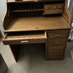 Oak Roll Top Desk