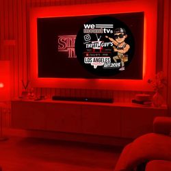 Tv Mount LED Lights An Entertainment Center 