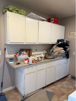 Kitchen Cabinets     Tear out from old kitchen.  Would be good for a garage    $250