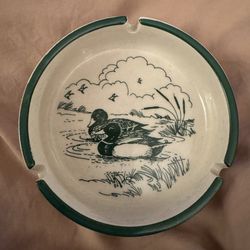 Down East Crafts Mallord Duck Wilderness Scene Ceramic Ashtray Made in Japan!