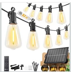 52ft Solar LED Outdoor String Lights