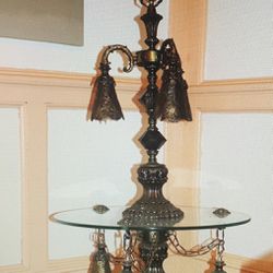 Vintage/ Antique Glass Table Floor Lamp 