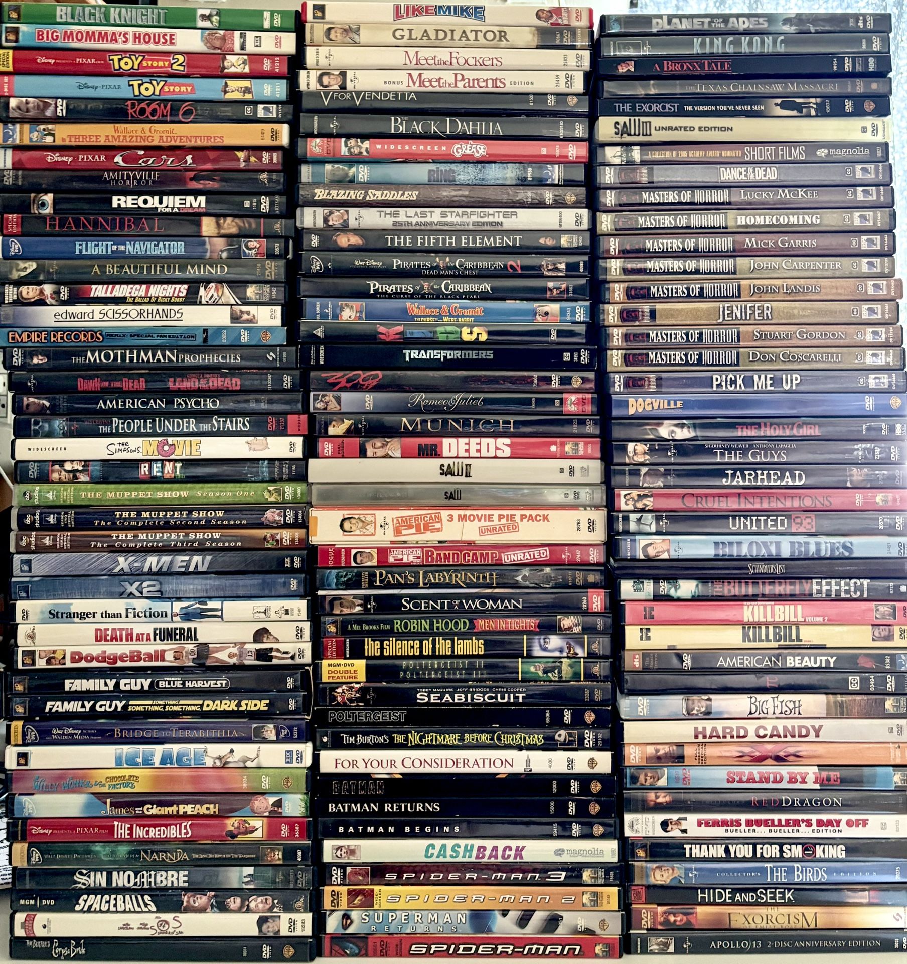 123 DVD Titles/Movies - $2/ea