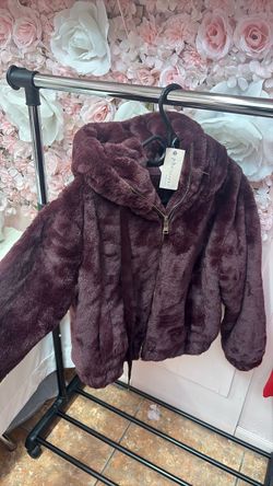 Philosophy Faux Fur Hooded Zip Jacket