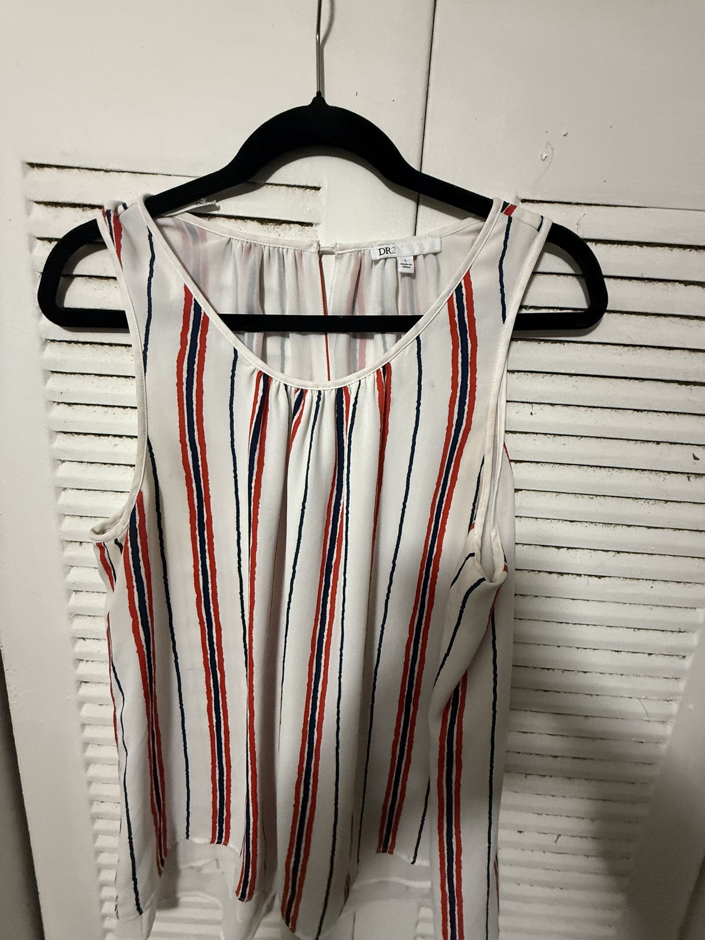 DR2 Daniel Rain Sleeveless Striped Blouse