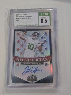 Justin herbert rookie auto shor print card