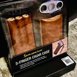 Leather Cigar Case Set