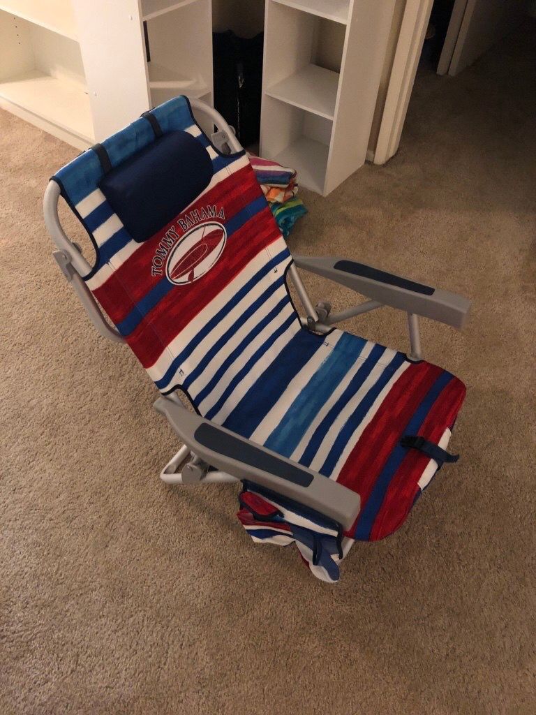 Tommy Bahama foldable/wearable beach chair.
