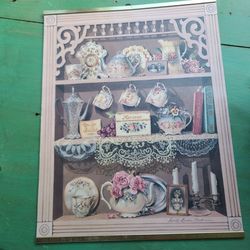 Tea party Teacup Art Print Sandy Clough Vintage Cupboard