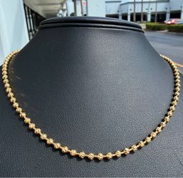 Jewelry 18k solid yellow gold Moon Ball chain necklace 17.50” 2.80mm 12.50g