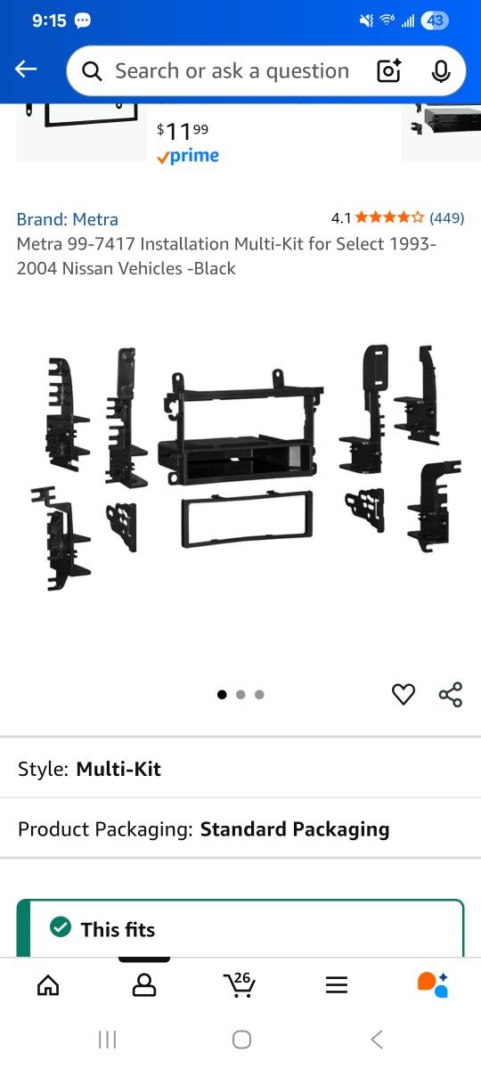 Metra 99-7417 Installation Multi-Kit for Select 1(contact info removed) Nissan Vehicles