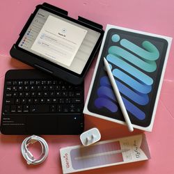 Apple ipad Mini 6th Generation (2021 model) 256GB With Box, keyboard, pencil & Accessories 